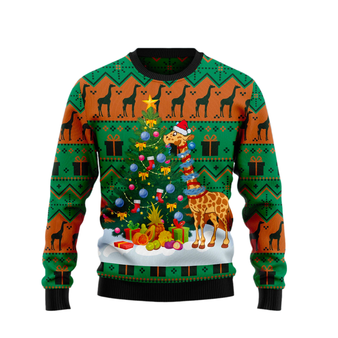 Christmas Tree Giraffe Ugly Christmas Sweater For Men & Women Christmas Gift Sweater US1741 - WeCustomit