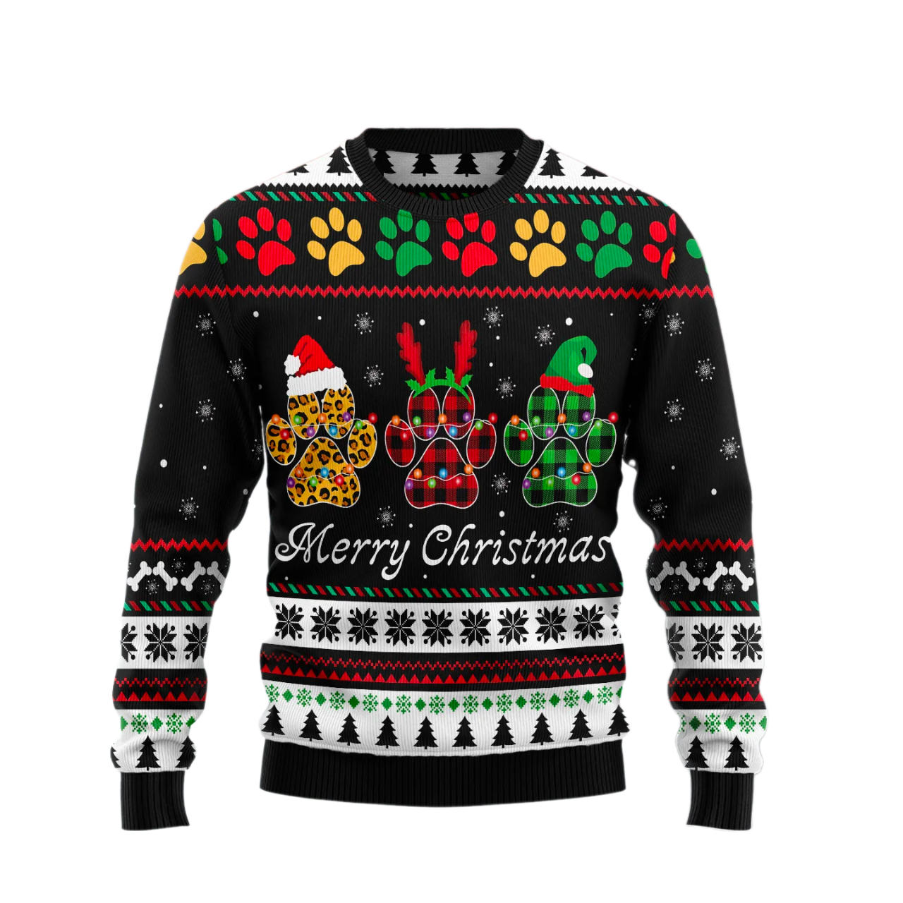 Dog Paws Xmas Ugly Christmas Sweater For Men & Women Christmas Gift Sweater US1742 - WeCustomit