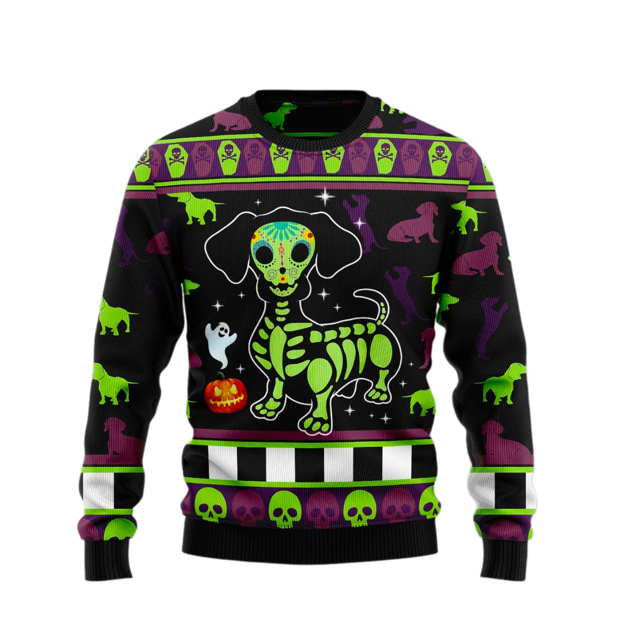 Pumpkin Dog Ugly Halloween Sweater For Men & Women Halloween Gift Sweater US1004 - WeCustomit