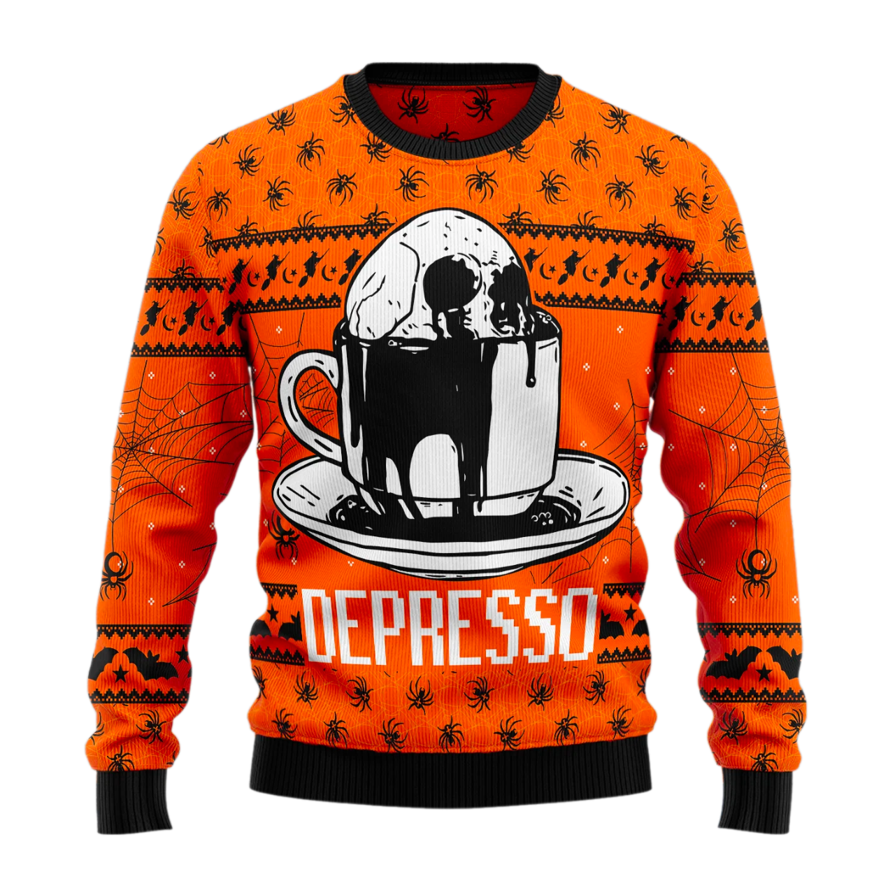Skull Coffee Ugly Halloween Sweater For Men & Women Halloween Gift Sweater US1015 - WeCustomit