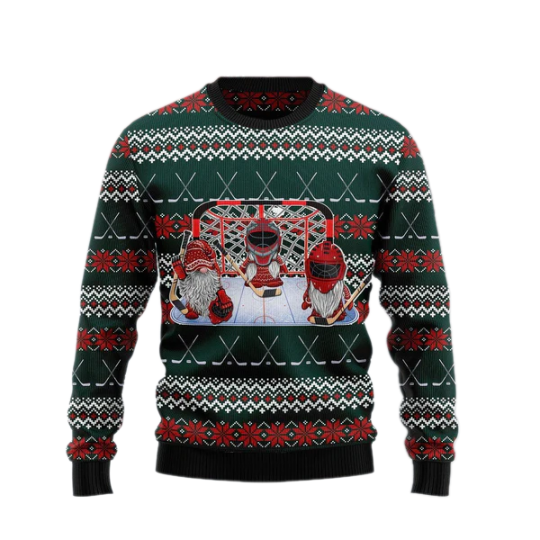 Santa Hockey Ugly Christmas Sweater For Men & Women Christmas Gift Sweater US1839 - WeCustomit