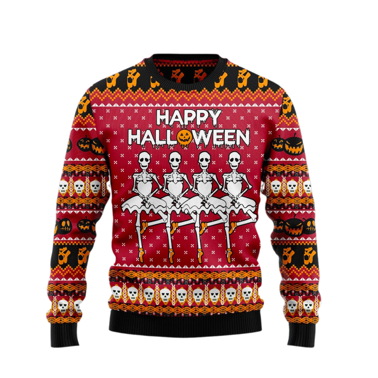 Ballet Skeleton Ugly Halloween Sweater For Men & Women Halloween Gift Sweater US1026 - WeCustomit