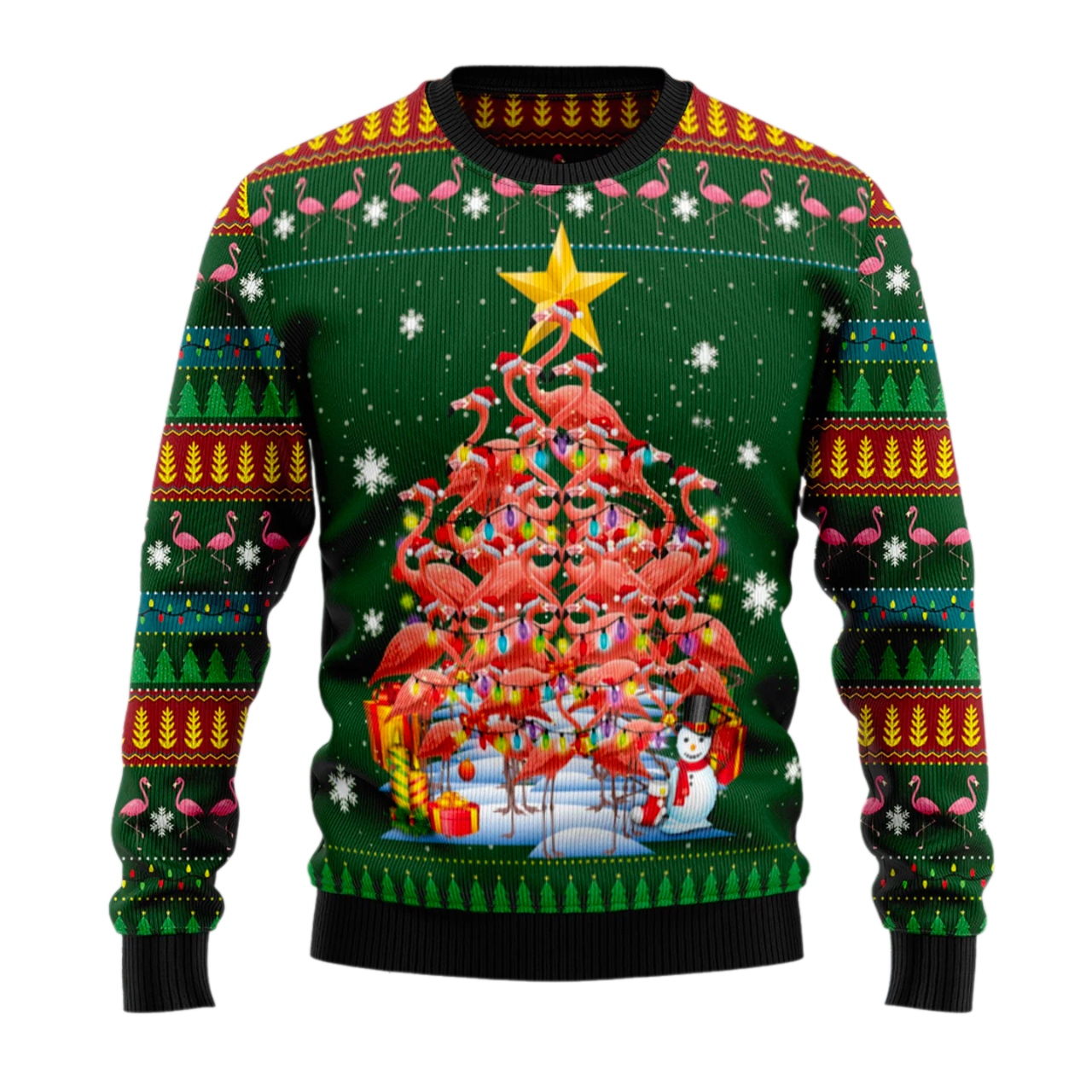 Flamingo Christmas Tree Ugly Christmas Sweater For Men & Women Christmas Gift Sweater US1856 - WeCustomit