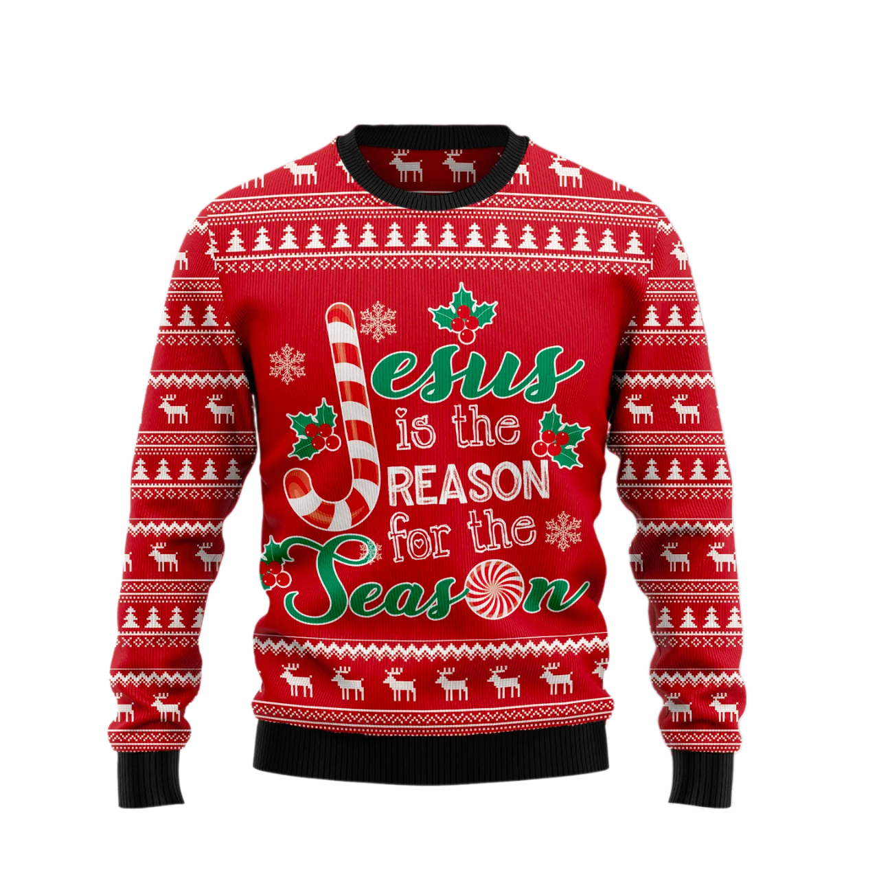 Jesus Is The Reason For The Season Ugly Christmas Sweater For Men & Women Christmas Gift Sweater US1858 - WeCustomit