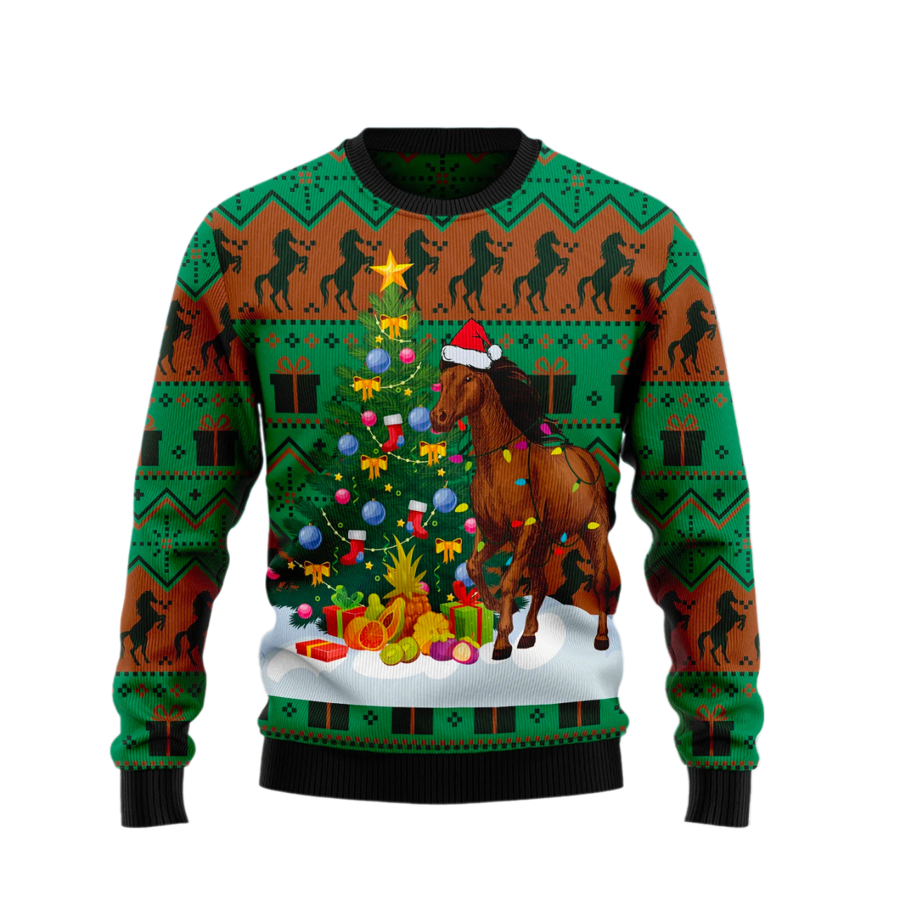 Christmas Tree Horse Ugly Christmas Sweater For Men & Women Christmas Gift Sweater US1862 - WeCustomit