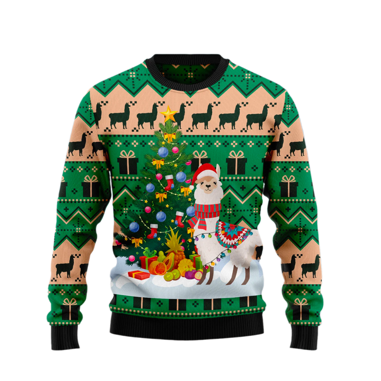 Christmas Tree Llama Ugly Christmas Sweater For Men & Women Christmas Gift Sweater US1866 - WeCustomit