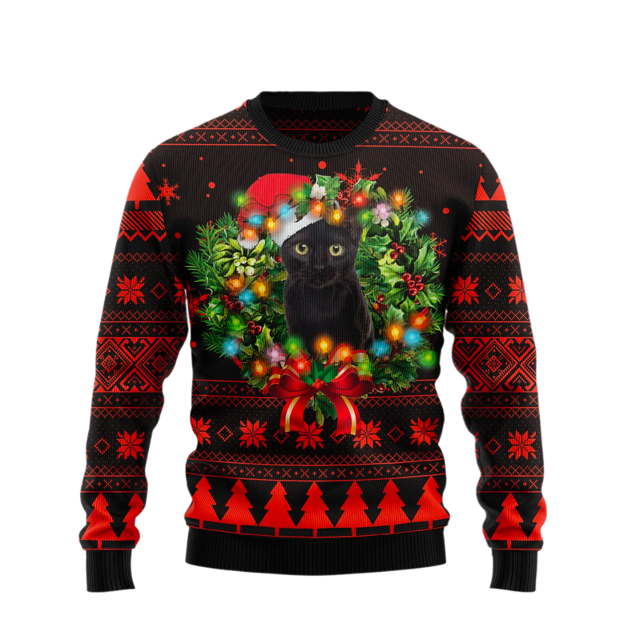 Cute Black Cat Ugly Christmas Sweater For Men & Women Christmas Gift Sweater US1876 - WeCustomit
