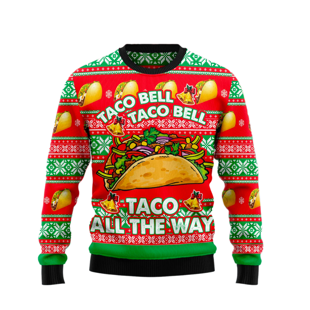 Taco Bell Taco On The Way Christmas Ugly Christmas Sweater For Men & Women Christmas Gift Sweater US1882 - WeCustomit