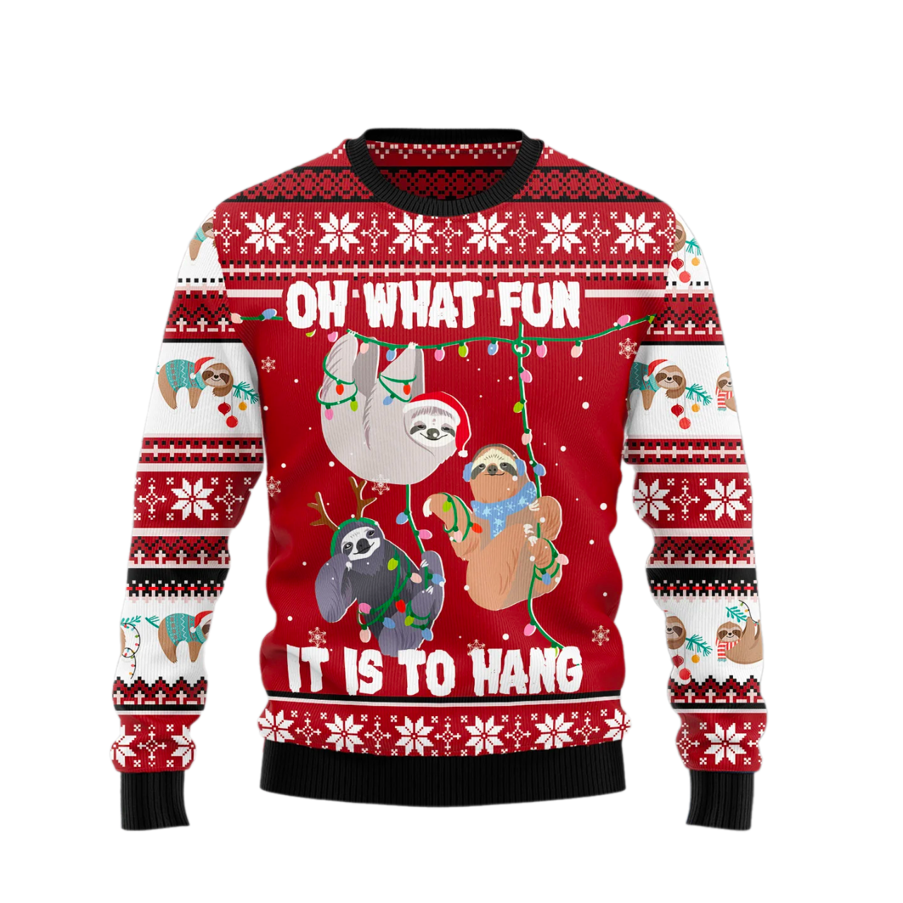 Sloth Oh What Fun Ugly Christmas Sweater For Men & Women Christmas Gift Sweater US1888 - WeCustomit