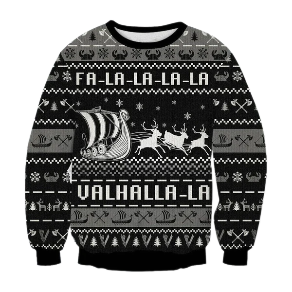 Valhalla Boat Ugly Christmas Sweater For Men & Women Christmas Gift Sweater US1955 - WeCustomit