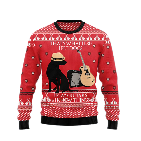 Dog Guitar Ugly Christmas Sweater For Men & Women Christmas Gift Sweater US1963 - WeCustomit
