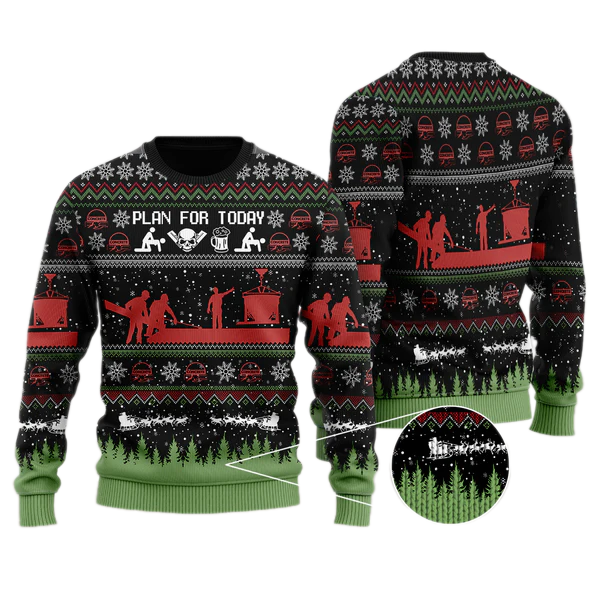 Plan For Today Ugly Christmas Sweater For Men & Women Christmas Gift Sweater US1981 - WeCustomit