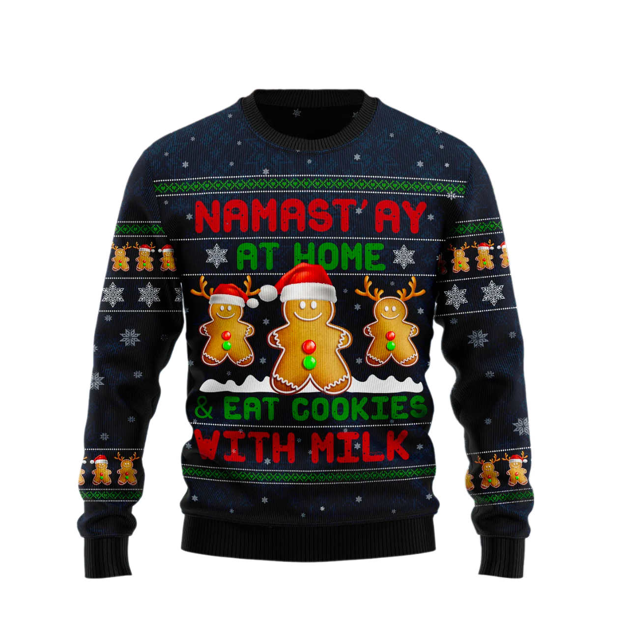 Namast‘ay At Home Ugly Christmas Sweater For Men & Women Christmas Gift Sweater US1924 - WeCustomit