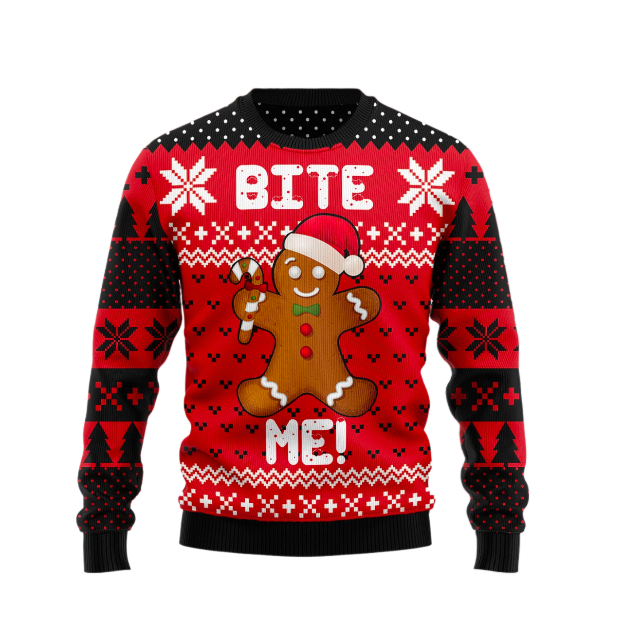 Christmas Bite Me Ugly Christmas Sweater For Men & Women Christmas Gift Sweater US1934 - WeCustomit