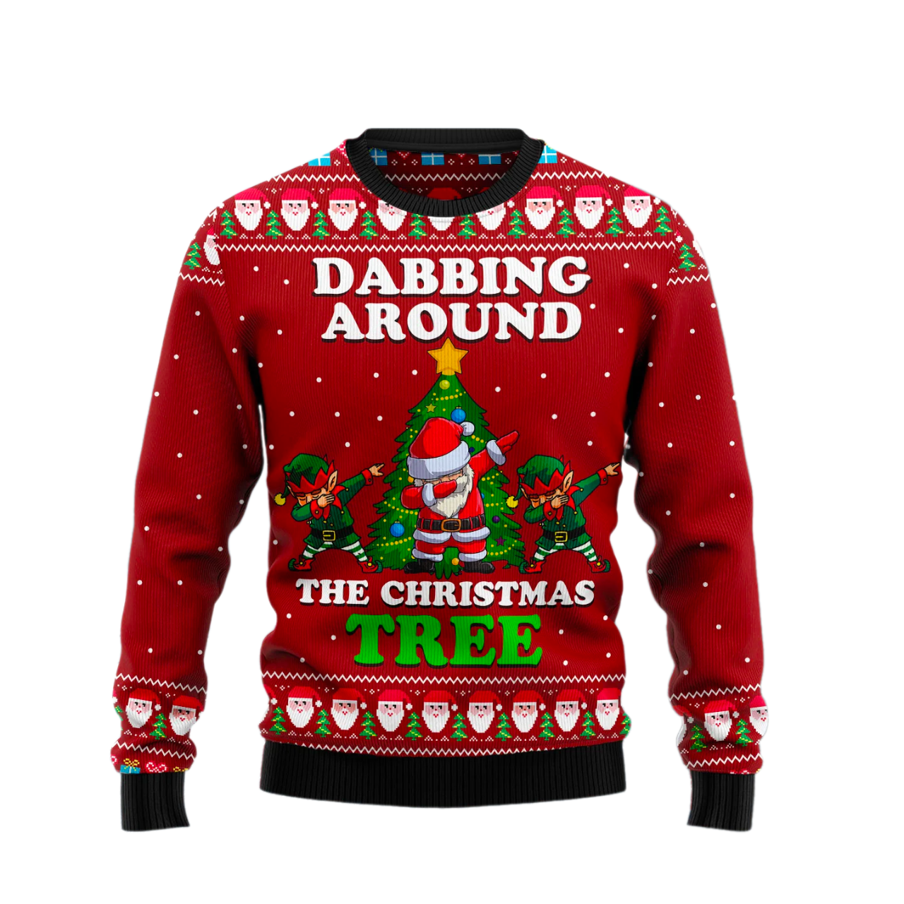 Dabbing Around The Christmas Ugly Christmas Sweater For Men & Women Christmas Gift Sweater US1943 - WeCustomit
