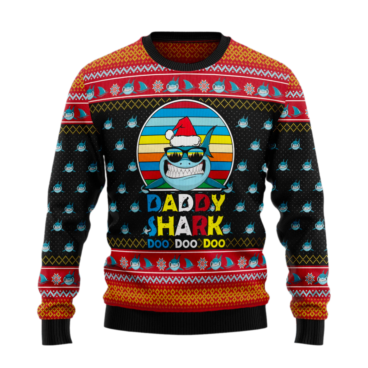 Daddy Shark Ugly Christmas Sweater For Men & Women Christmas Gift Sweater US2118 - WeCustomit