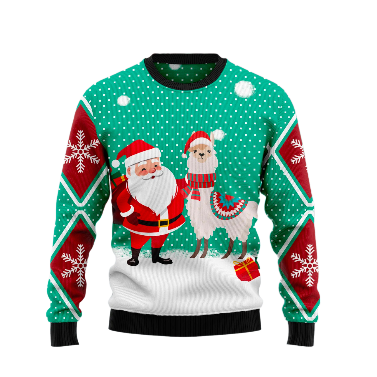 Llama And Santa Xmas Ugly Christmas Sweater For Men & Women Christmas Gift Sweater US2120 - WeCustomit
