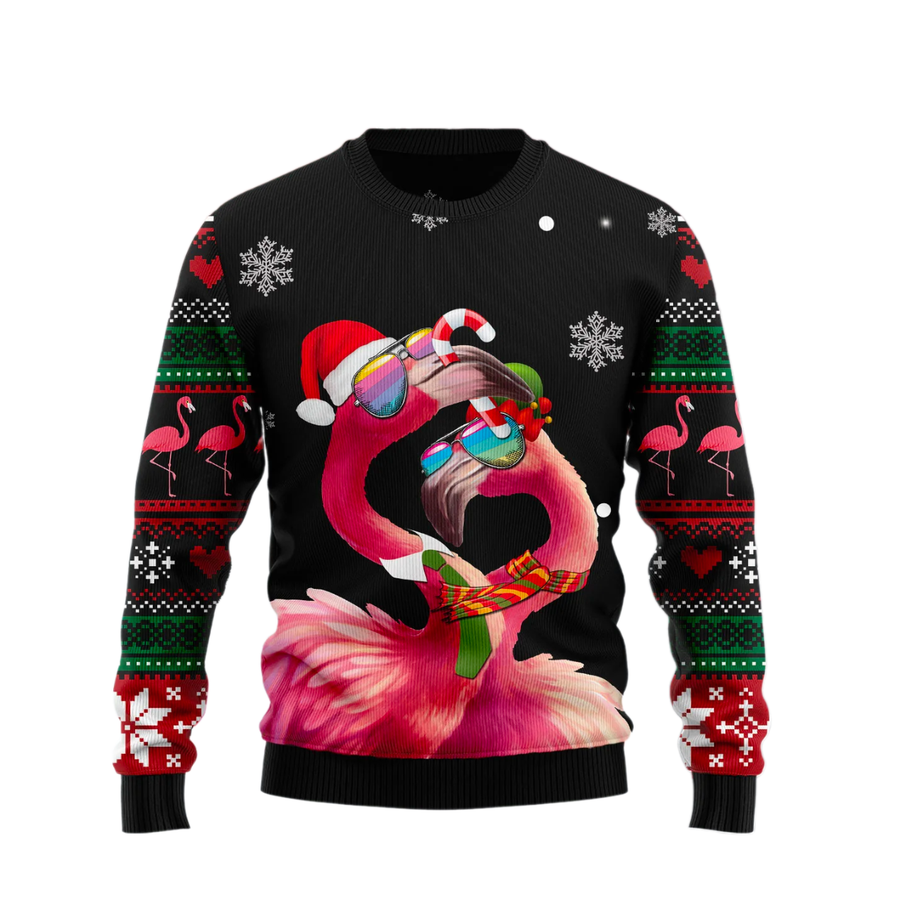 Flamingo Couple Ugly Christmas Sweater For Men & Women Christmas Gift Sweater US2129 - WeCustomit