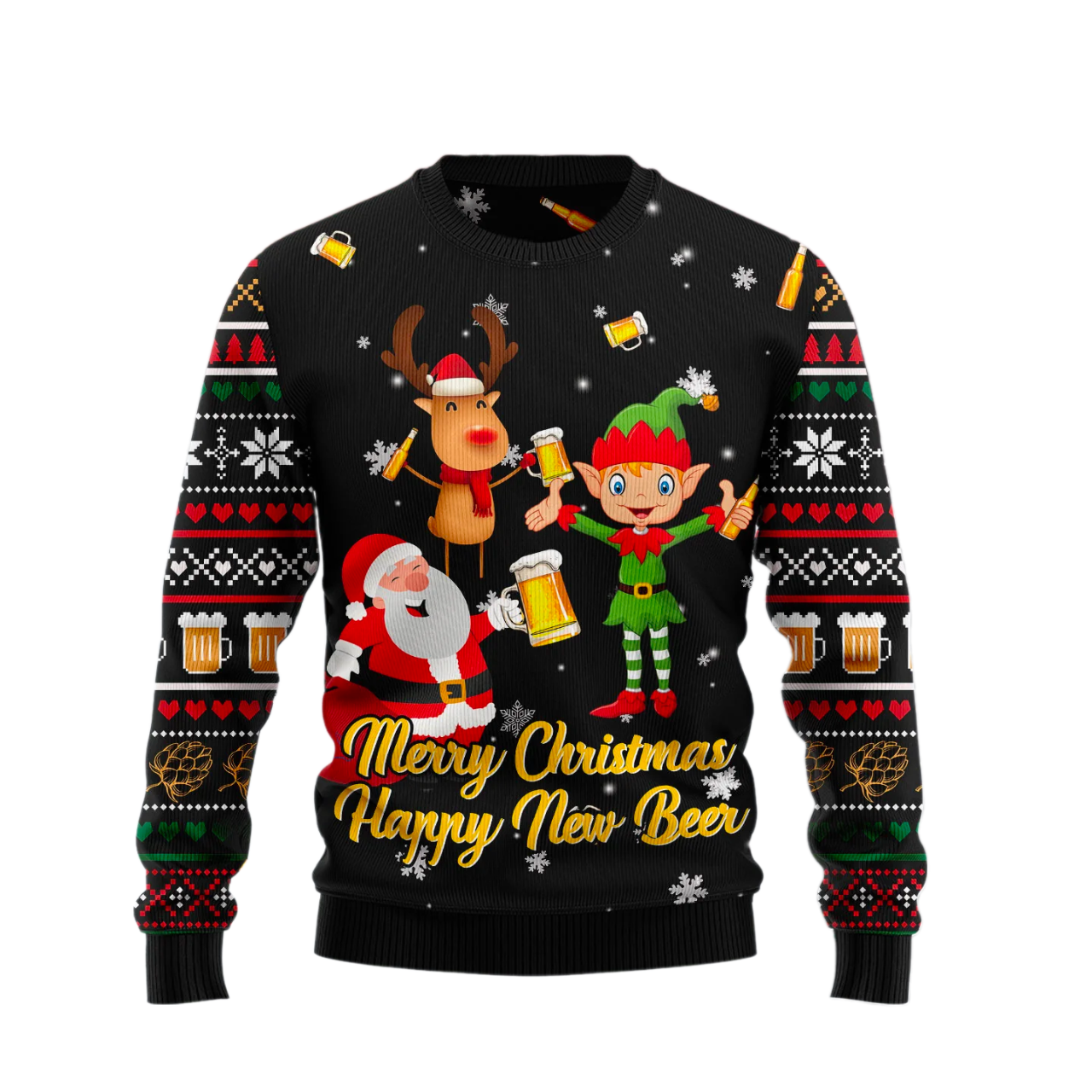 Santa Claus Happy Ugly Christmas Sweater For Men & Women Christmas Gift Sweater US2136 - WeCustomit