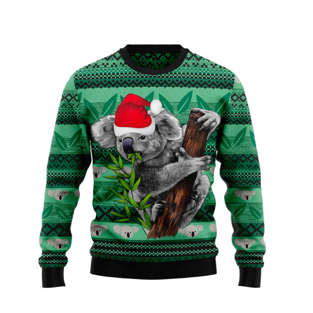 Koala Green Leaf Ugly Christmas Sweater For Men & Women Christmas Gift Sweater US2137 - WeCustomit