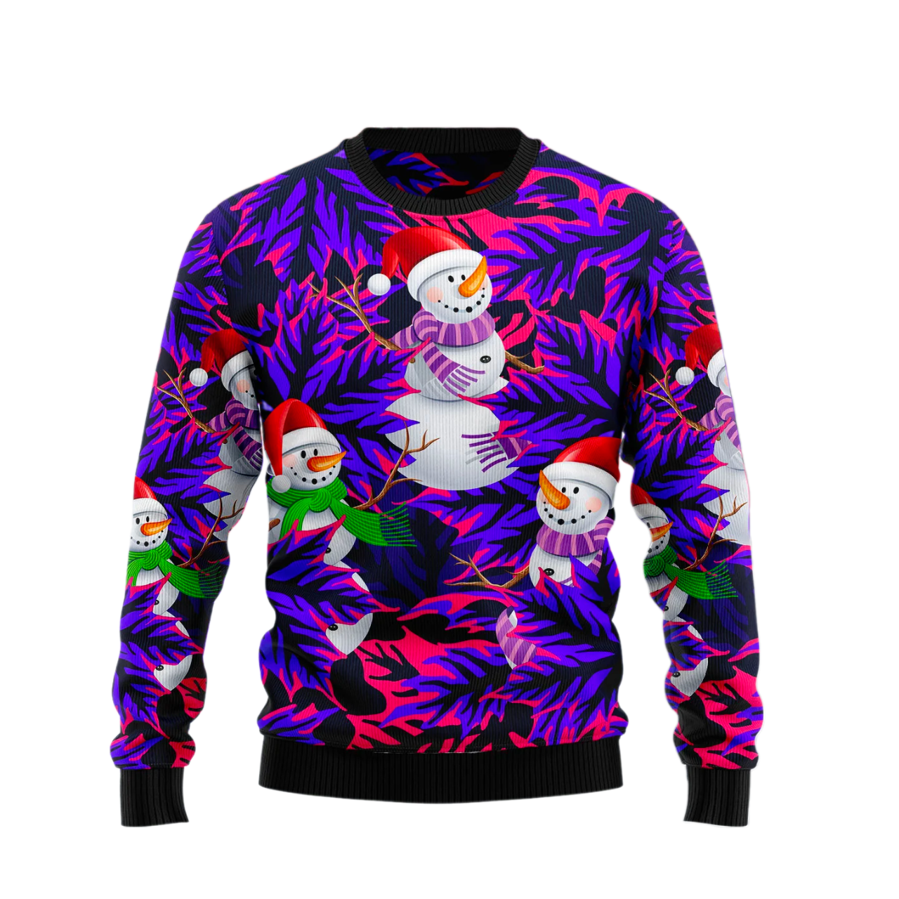 Snowman Leaves Ugly Christmas Sweater For Men & Women Christmas Gift Sweater US2141 - WeCustomit