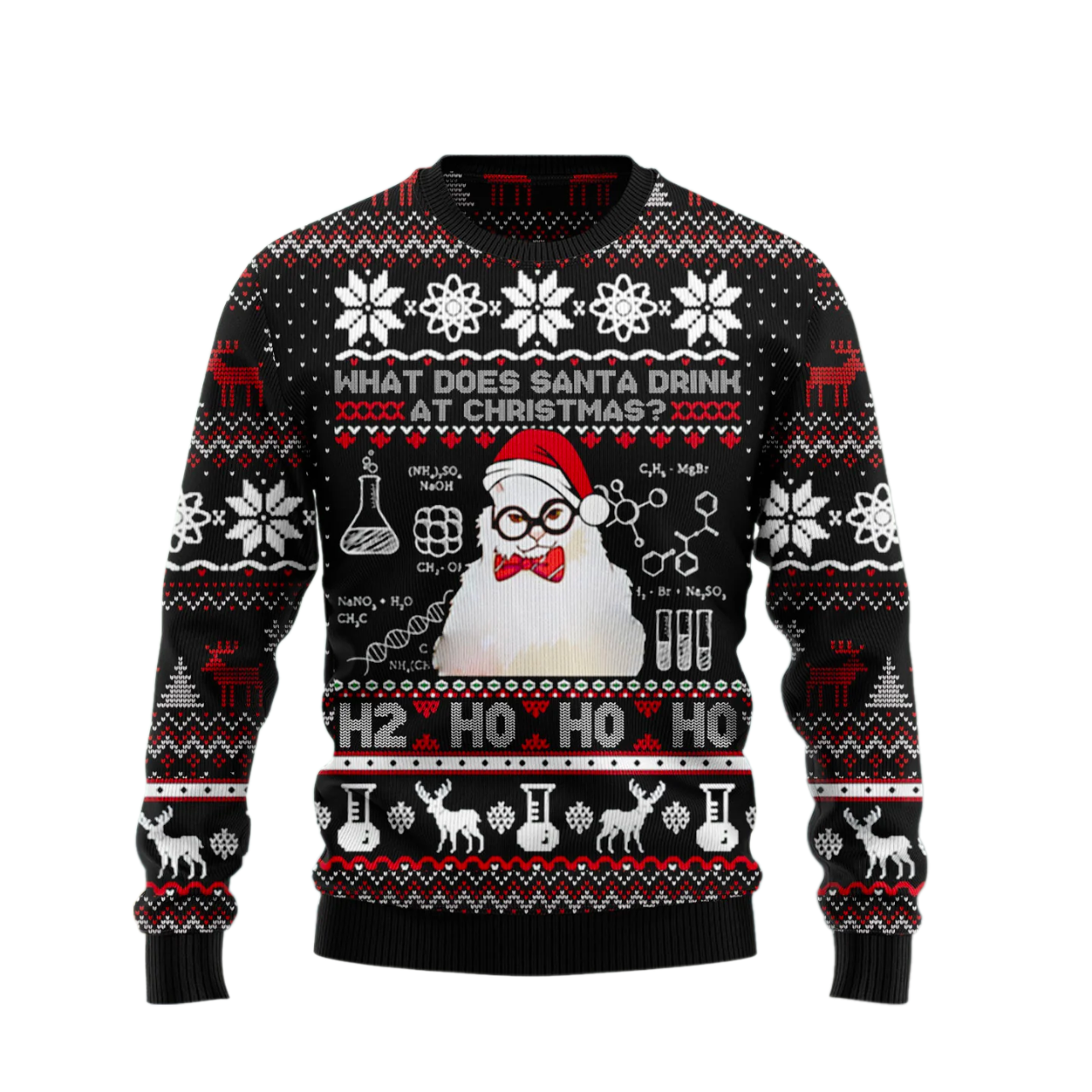What Does Santa Drink At Christmas Ugly Christmas Sweater For Men & Women Christmas Gift Sweater US2172 - WeCustomit