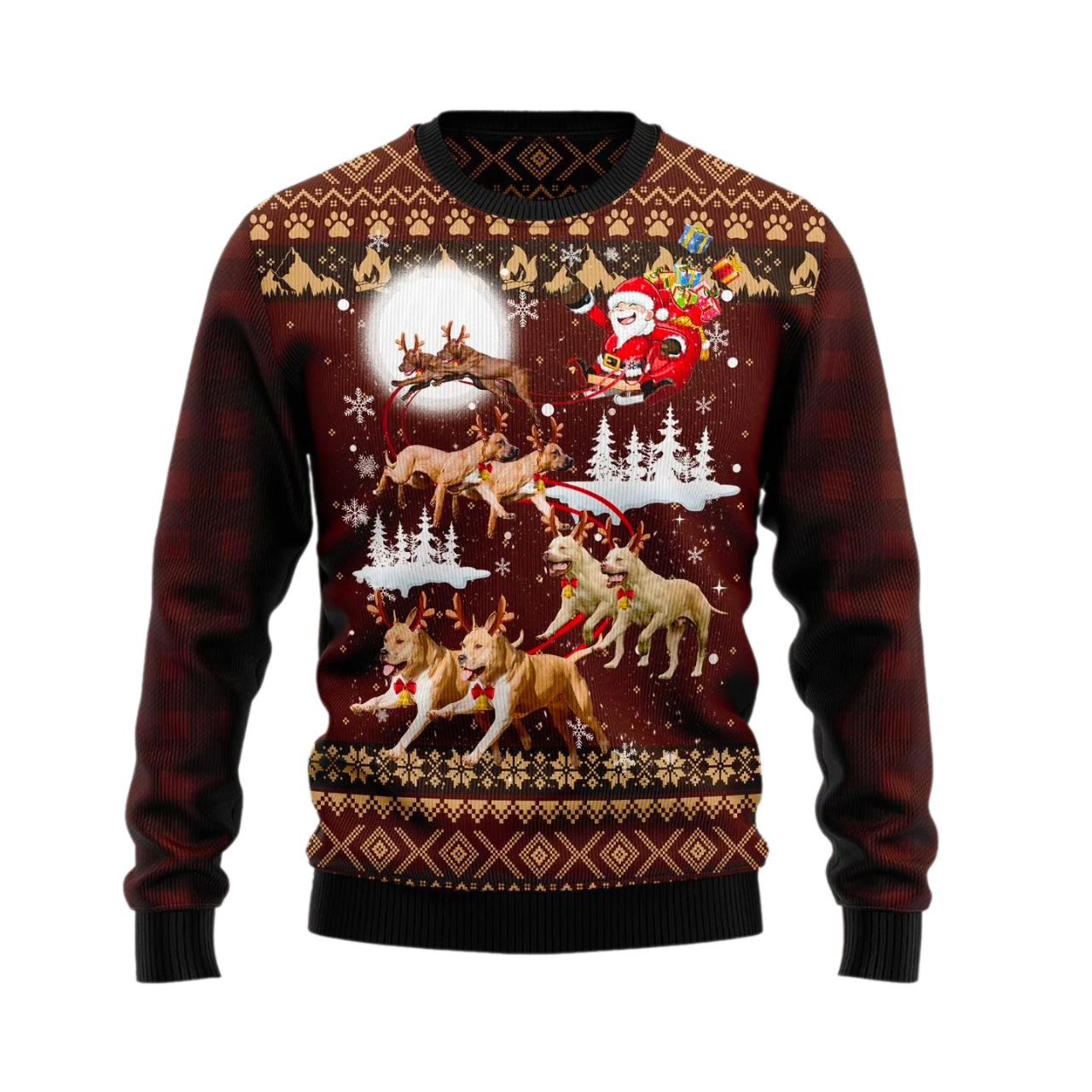 Dog Reindeers Car Ugly Christmas Sweater For Men & Women Christmas Gift Sweater US2176 - WeCustomit
