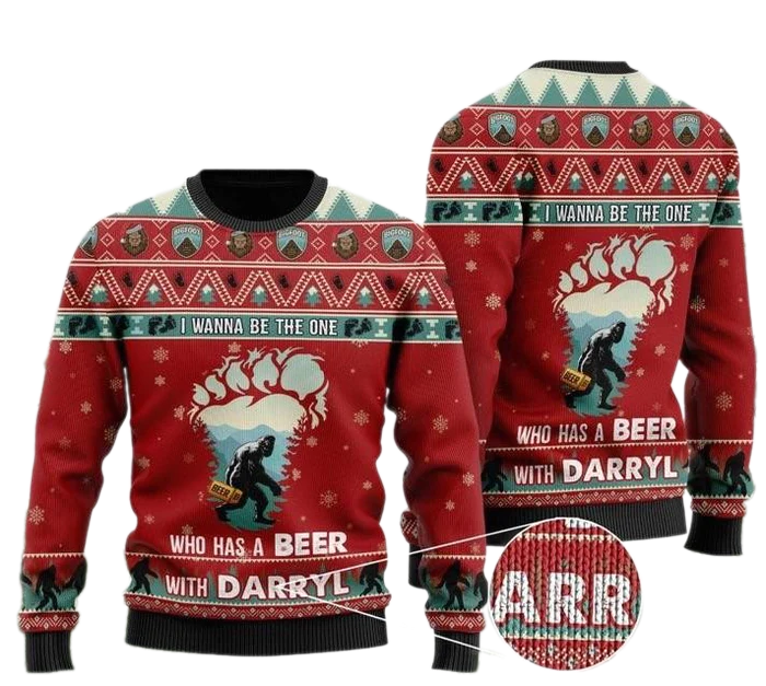 Bigfoot I Wanna Be The One Who Has A Beer Ugly Christmas Sweater For Men & Women Christmas Gift Sweater US2280 - WeCustomit
