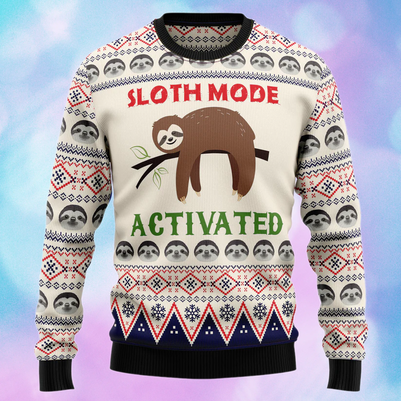 Sloth Mode Ugly Christmas Sweater For Men & Women Christmas Gift Sweater US2184 - WeCustomit