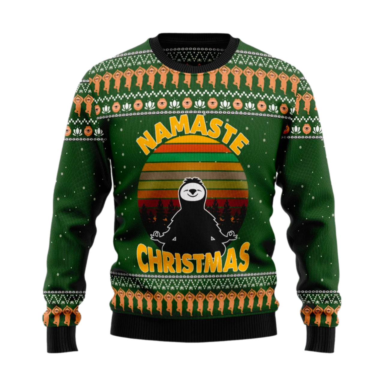 Sloth Namaste Ugly Christmas Sweater For Men & Women Christmas Gift Sweater US2195 - WeCustomit