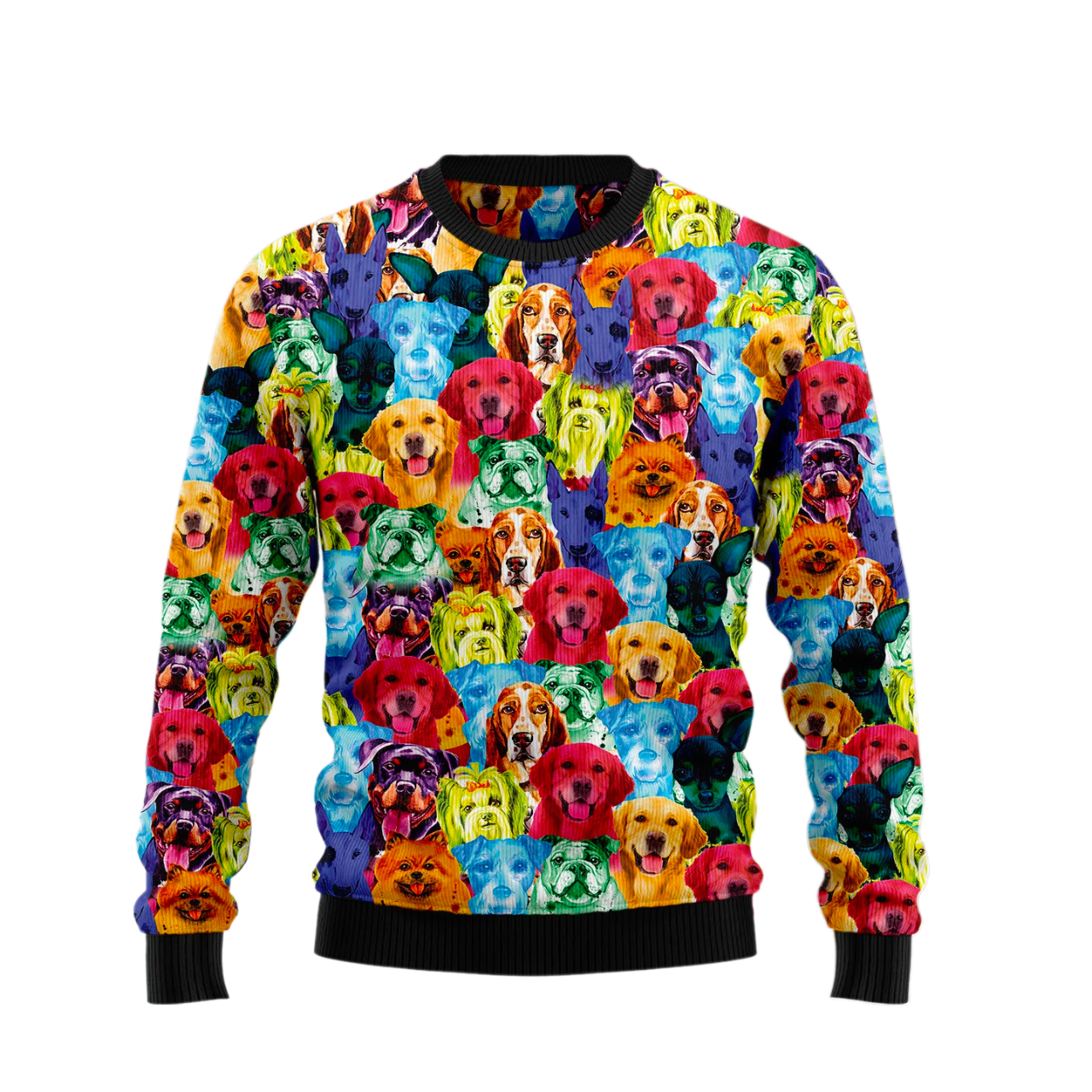 Dog Colorful Ugly Christmas Sweater For Men & Women Christmas Gift Sweater US2385 - WeCustomit
