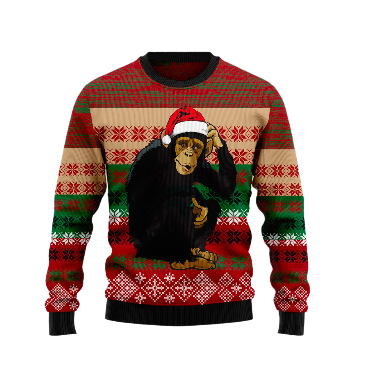 Chimpanzee Christmas Ugly Christmas Sweater For Men & Women Christmas Gift Sweater US2386 - WeCustomit