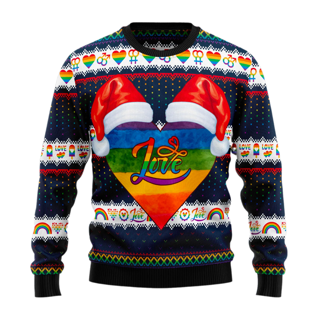 LGBT Heart Ugly Christmas Sweater For Men & Women Christmas Gift Sweater US2388 - WeCustomit