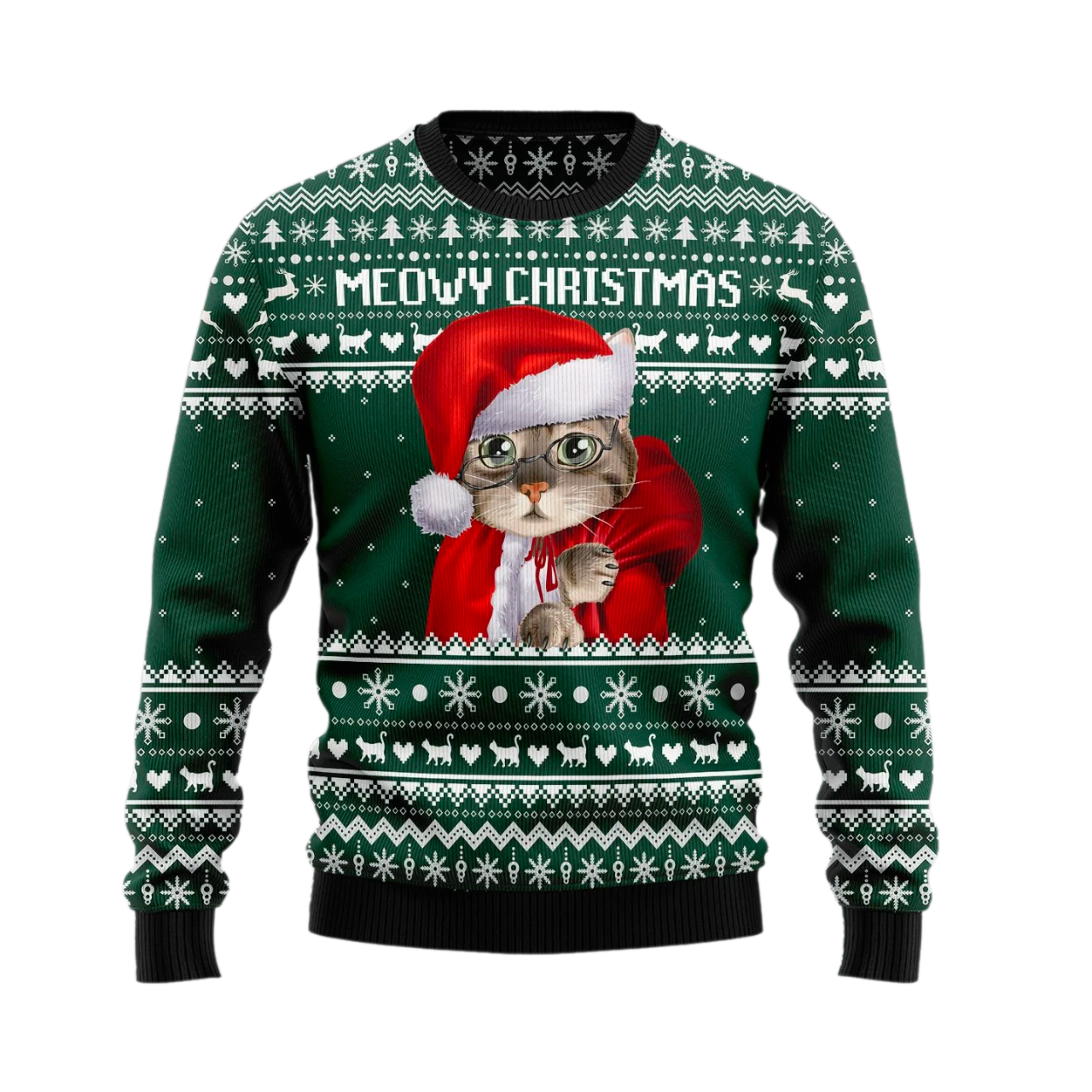 Cat Santa Ugly Christmas Sweater For Men & Women Christmas Gift Sweater US2389 - WeCustomit