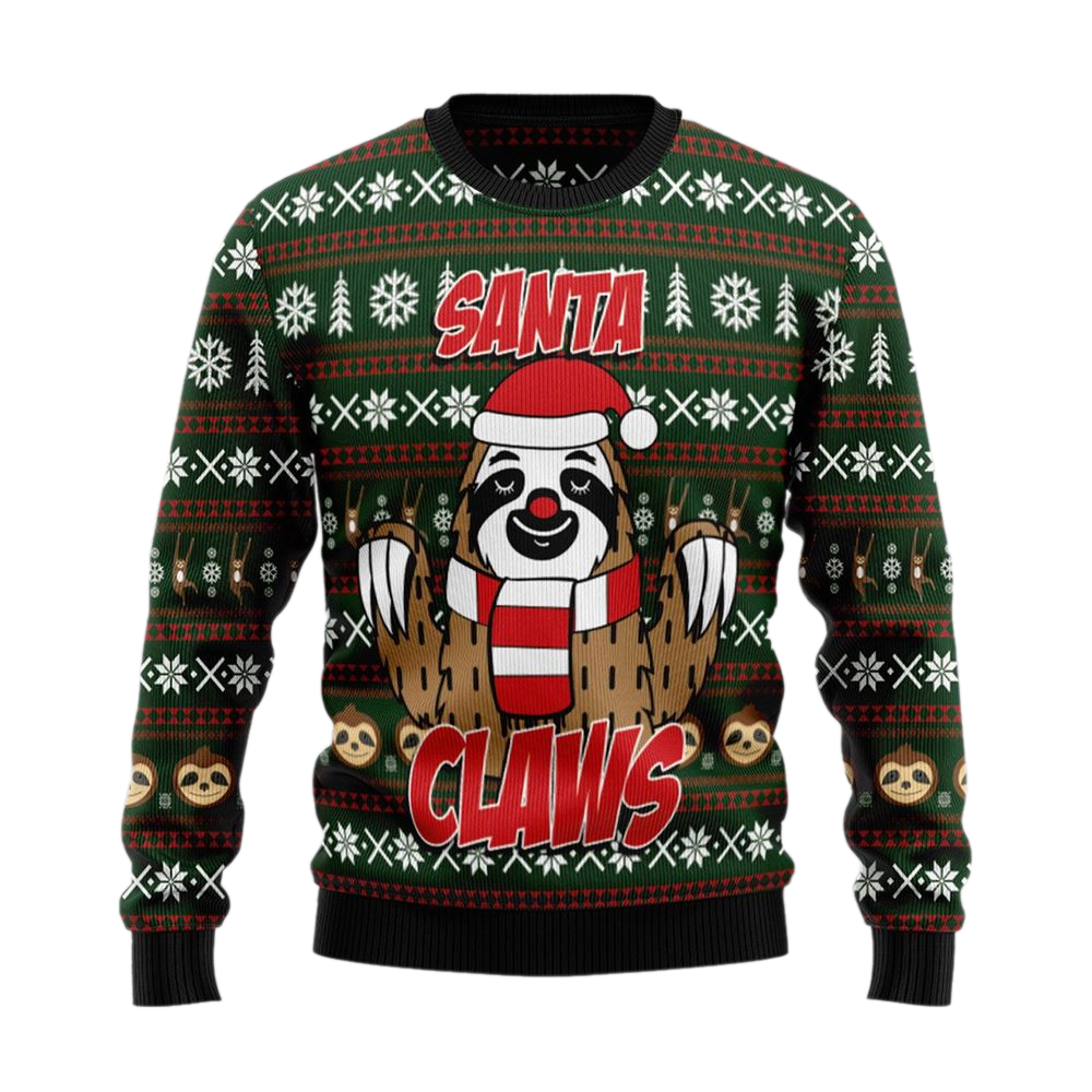 Sloth Santa Claws Ugly Christmas Sweater For Men & Women Christmas Gift Sweater US2376 - WeCustomit