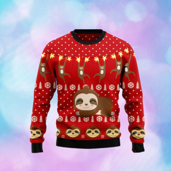 Sloth Light Ugly Christmas Sweater For Men & Women Christmas Gift Sweater US2378 - WeCustomit