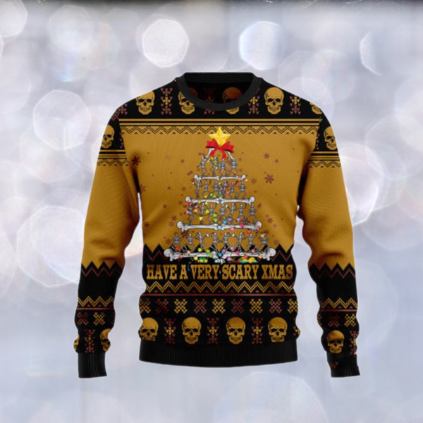 Skull Very Scary Xmas Ugly Christmas Sweater For Men & Women Christmas Gift Sweater US2379 - WeCustomit