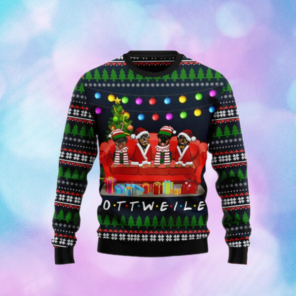 Dog Friends On Red Sofa Ugly Christmas Sweater For Men & Women Christmas Gift Sweater US2382 - WeCustomit