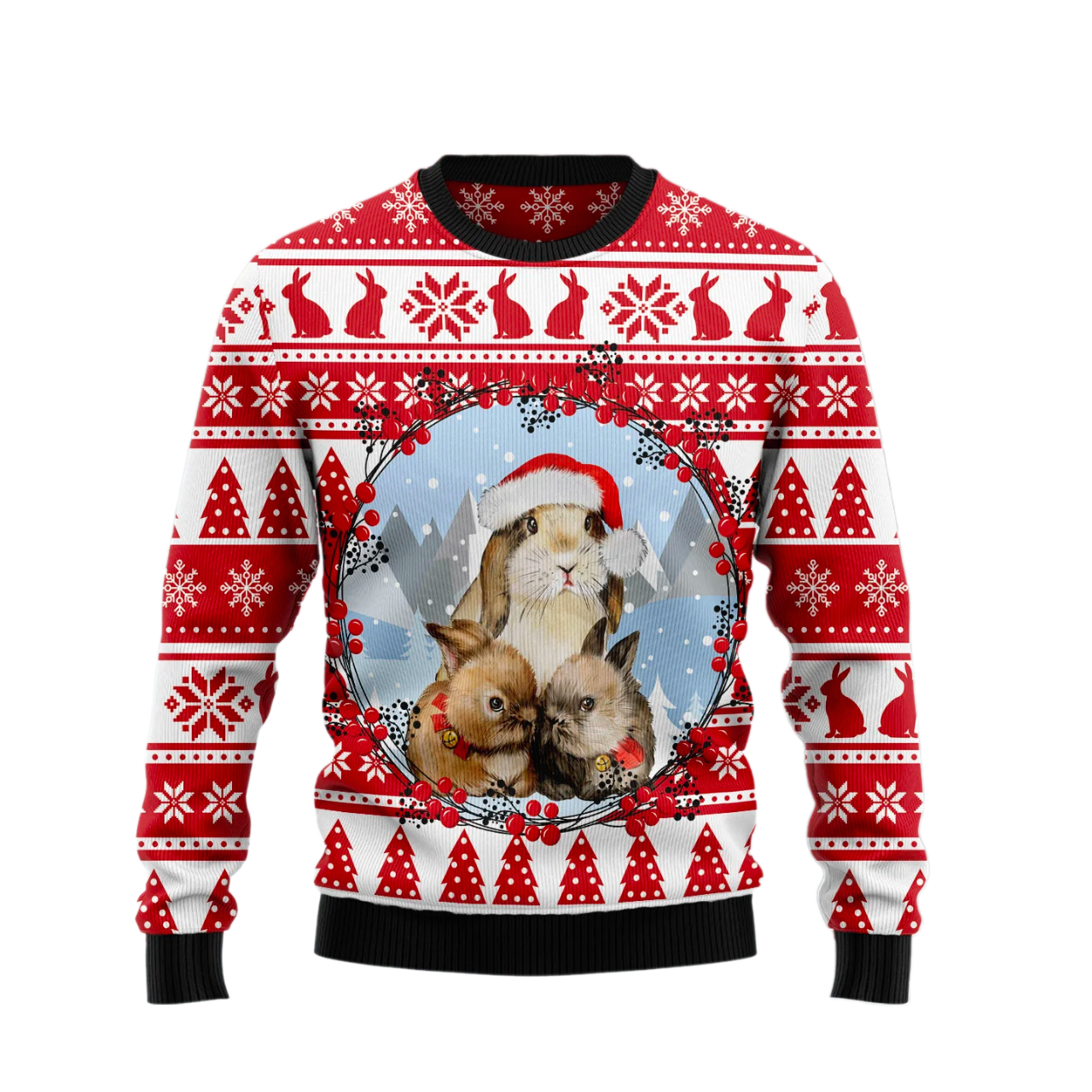 Christmas Bunny Ugly Christmas Sweater For Men & Women Christmas Gift Sweater US2444 - WeCustomit