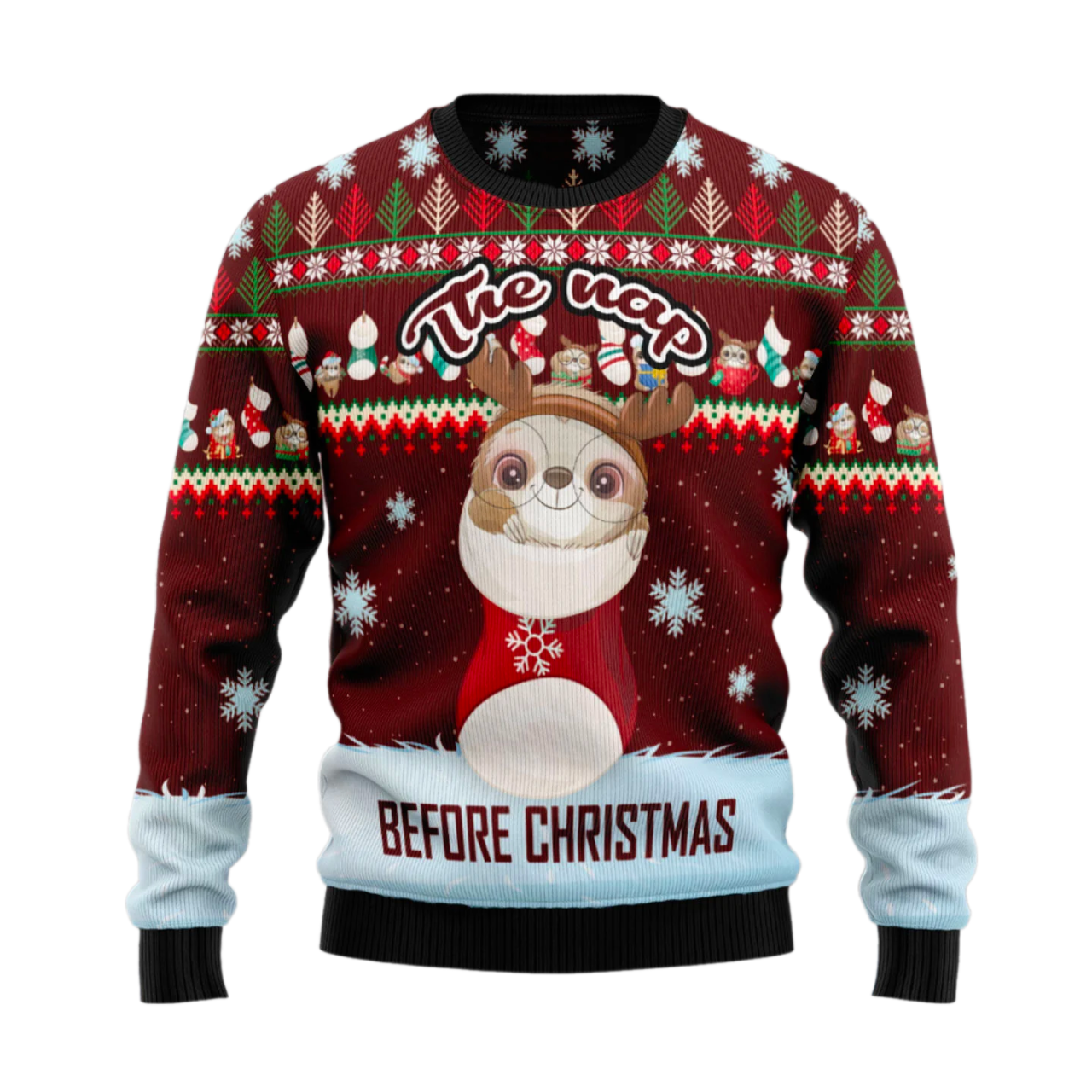 The Nap Before Christmas Sloth Ugly Christmas Sweater For Men & Women Christmas Gift Sweater US2445 - WeCustomit