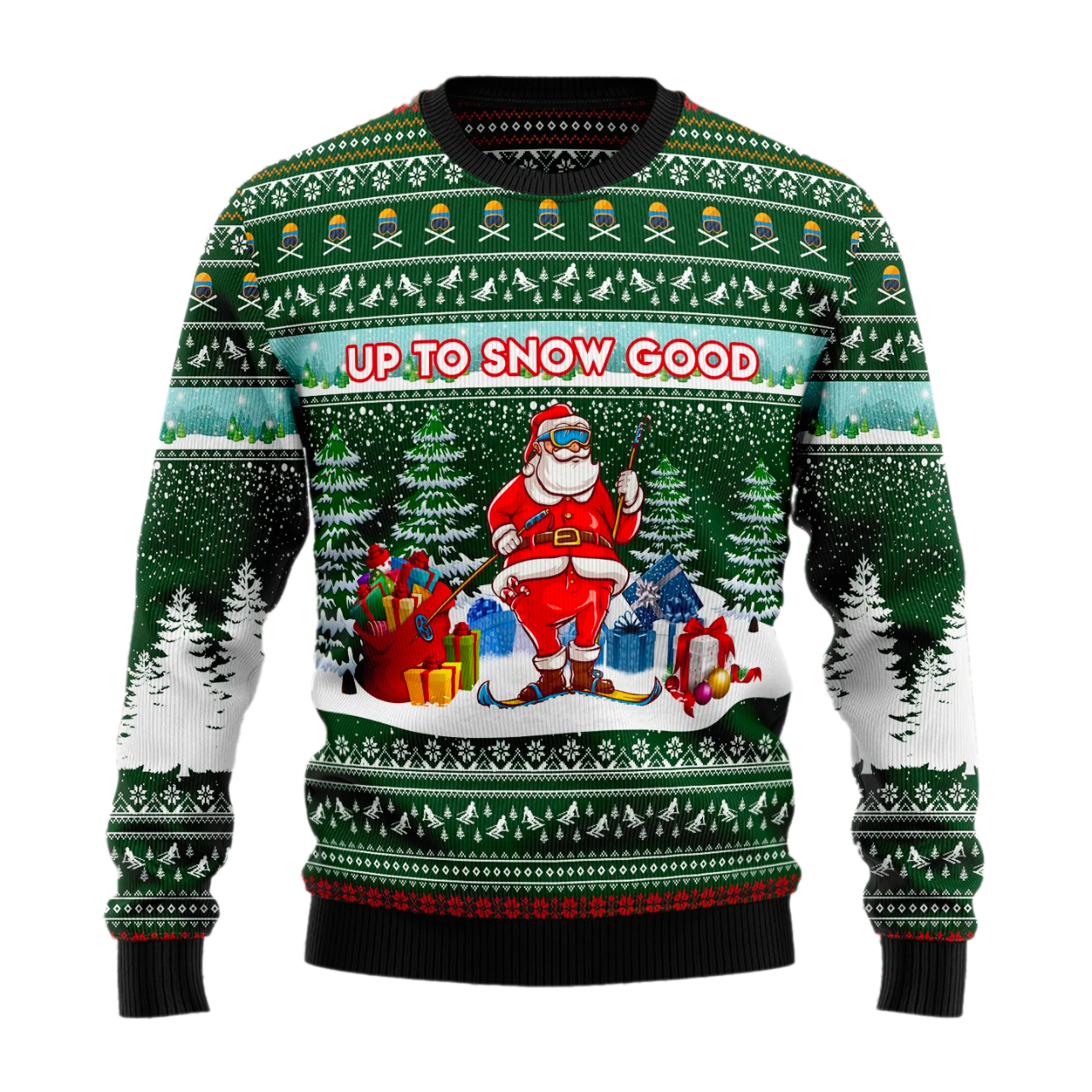 Santa Clause Skiing Ugly Christmas Sweater For Men & Women Christmas Gift Sweater US2449 - WeCustomit