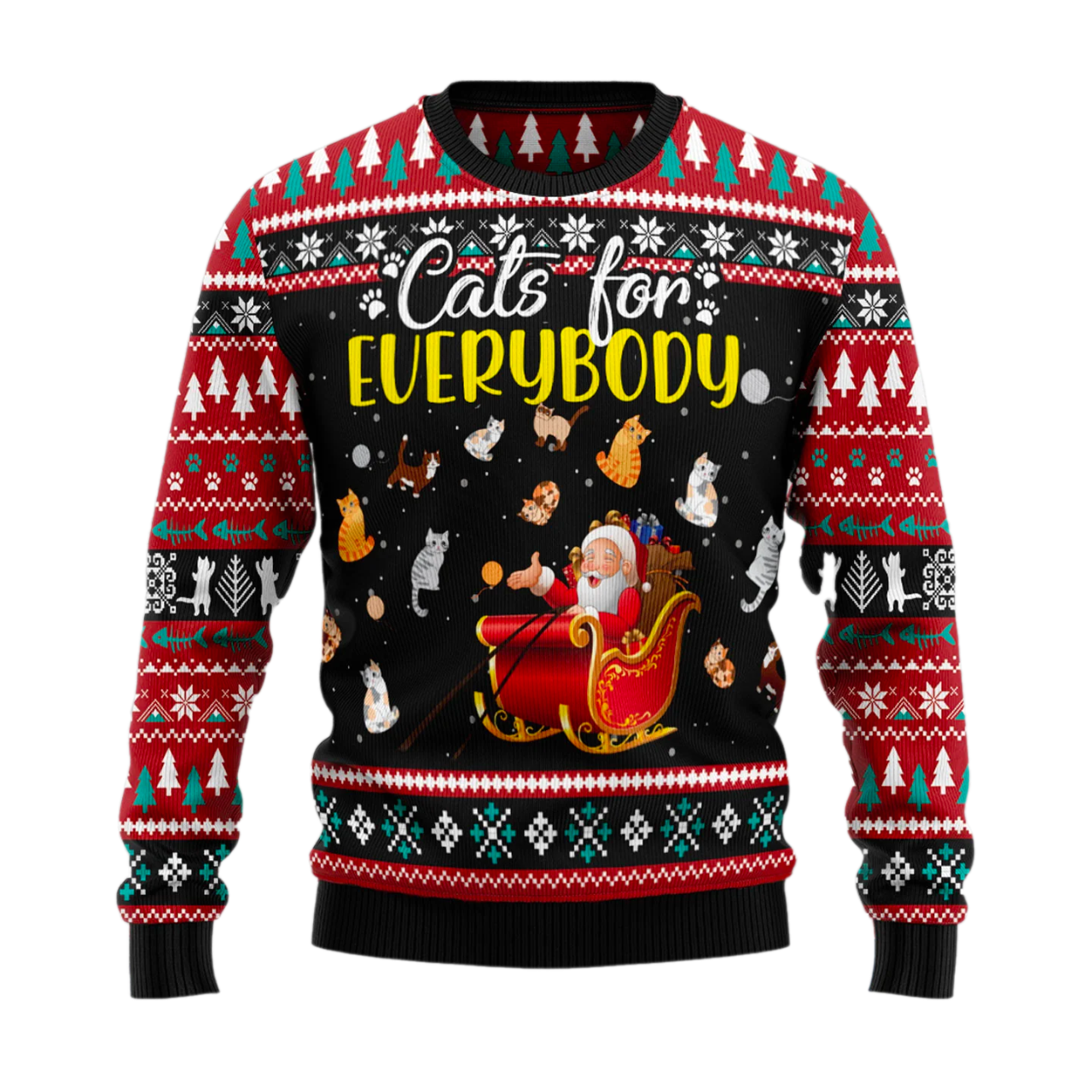 Cats For Everybody Merry Christmas Ugly Christmas Sweater For Men & Women Christmas Gift Sweater US2465 - WeCustomit