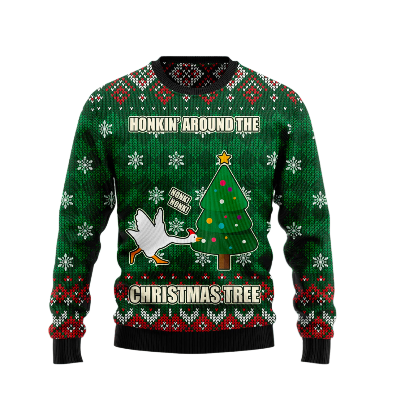 Duck Around Christmas Tree Ugly Christmas Sweater For Men & Women Christmas Gift Sweater US2466 - WeCustomit