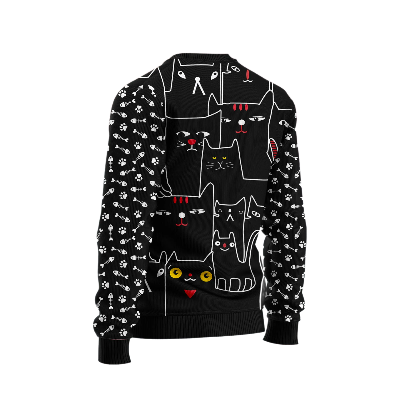 Black Cat With Noel Hat Ugly Christmas Sweater For Men & Women Christmas Gift Sweater US2470 - WeCustomit