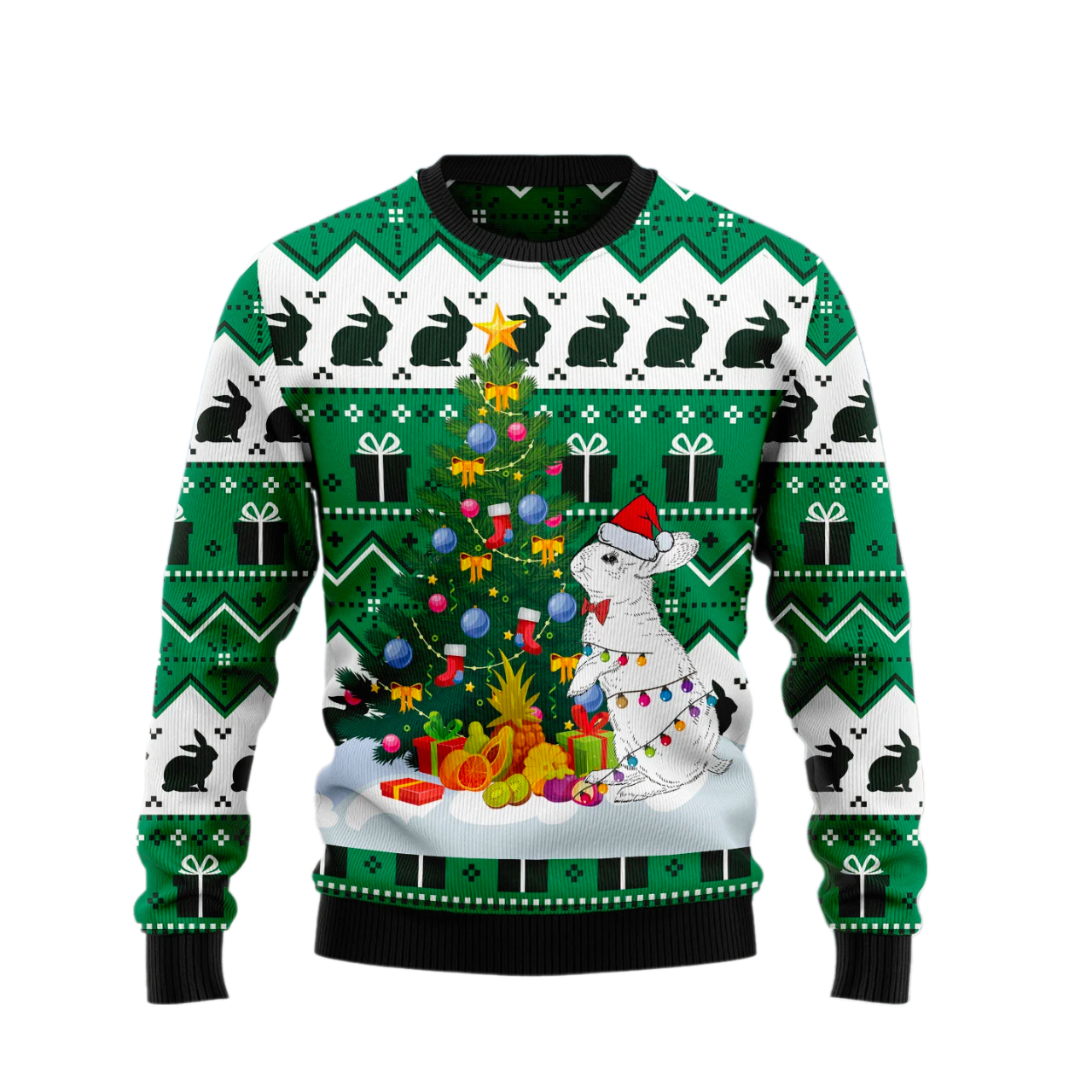 Christmas Tree Rabbit Ugly Christmas Sweater For Men & Women Christmas Gift Sweater US2474 - WeCustomit