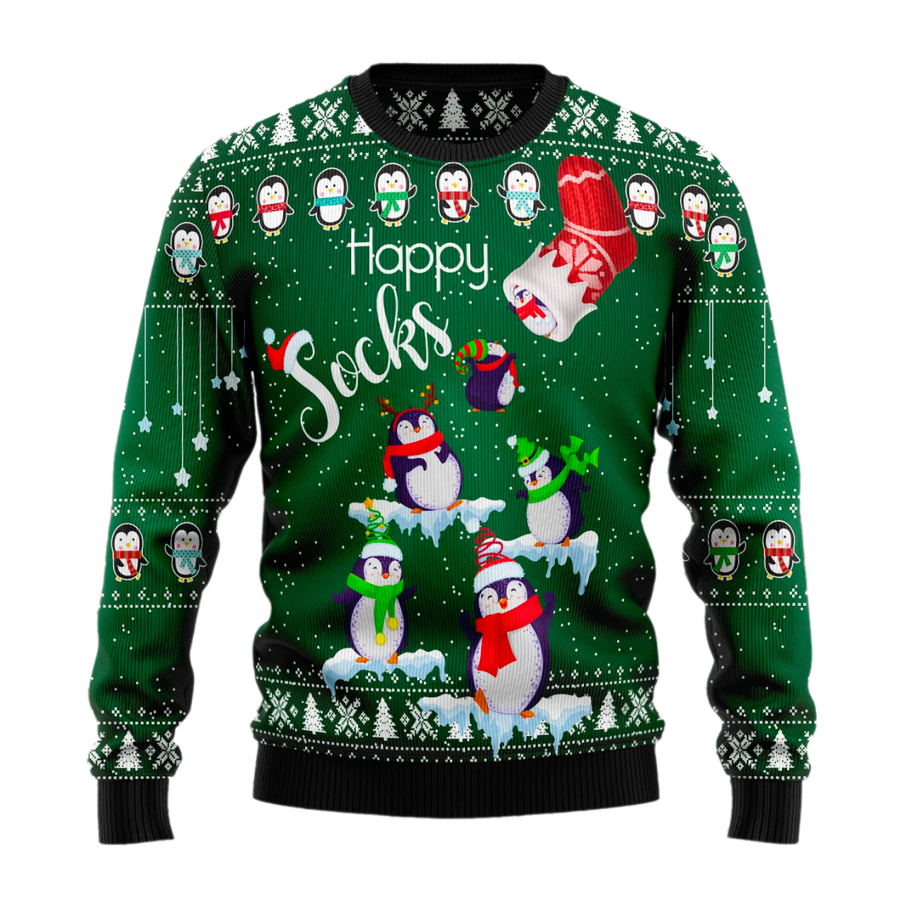 Penguin Happy Socks Ugly Christmas Sweater For Men & Women Christmas Gift Sweater US2475 - WeCustomit