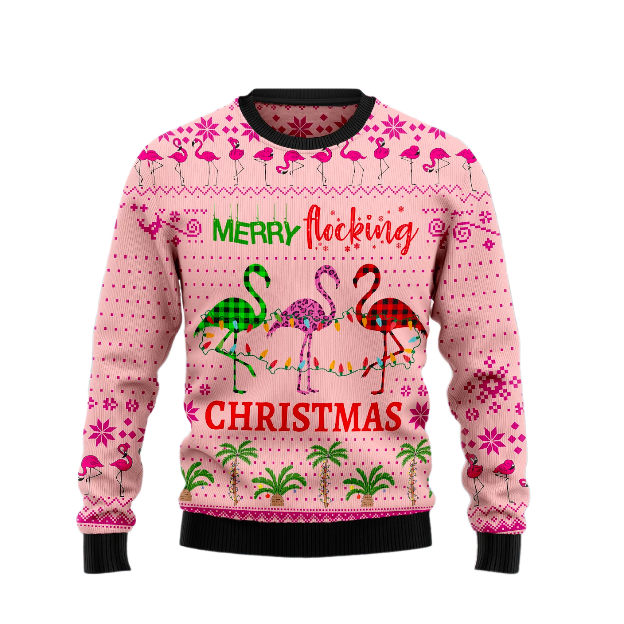 Flamingo Merry Flocking Christmas Ugly Christmas Sweater For Men & Women Christmas Gift Sweater US2479 - WeCustomit