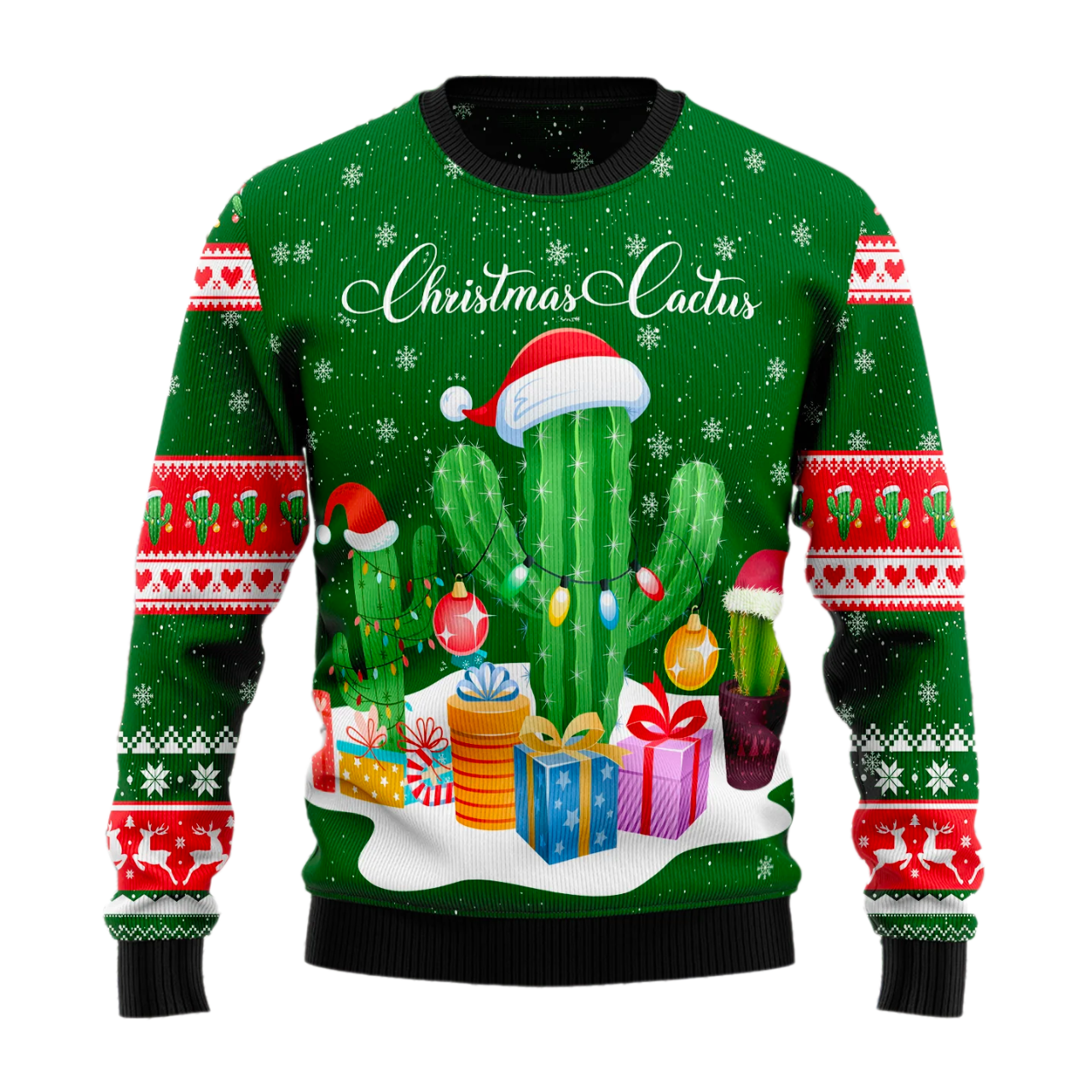 Christmas Cactus Ugly Christmas Sweater For Men & Women Christmas Gift Sweater US2487 - WeCustomit