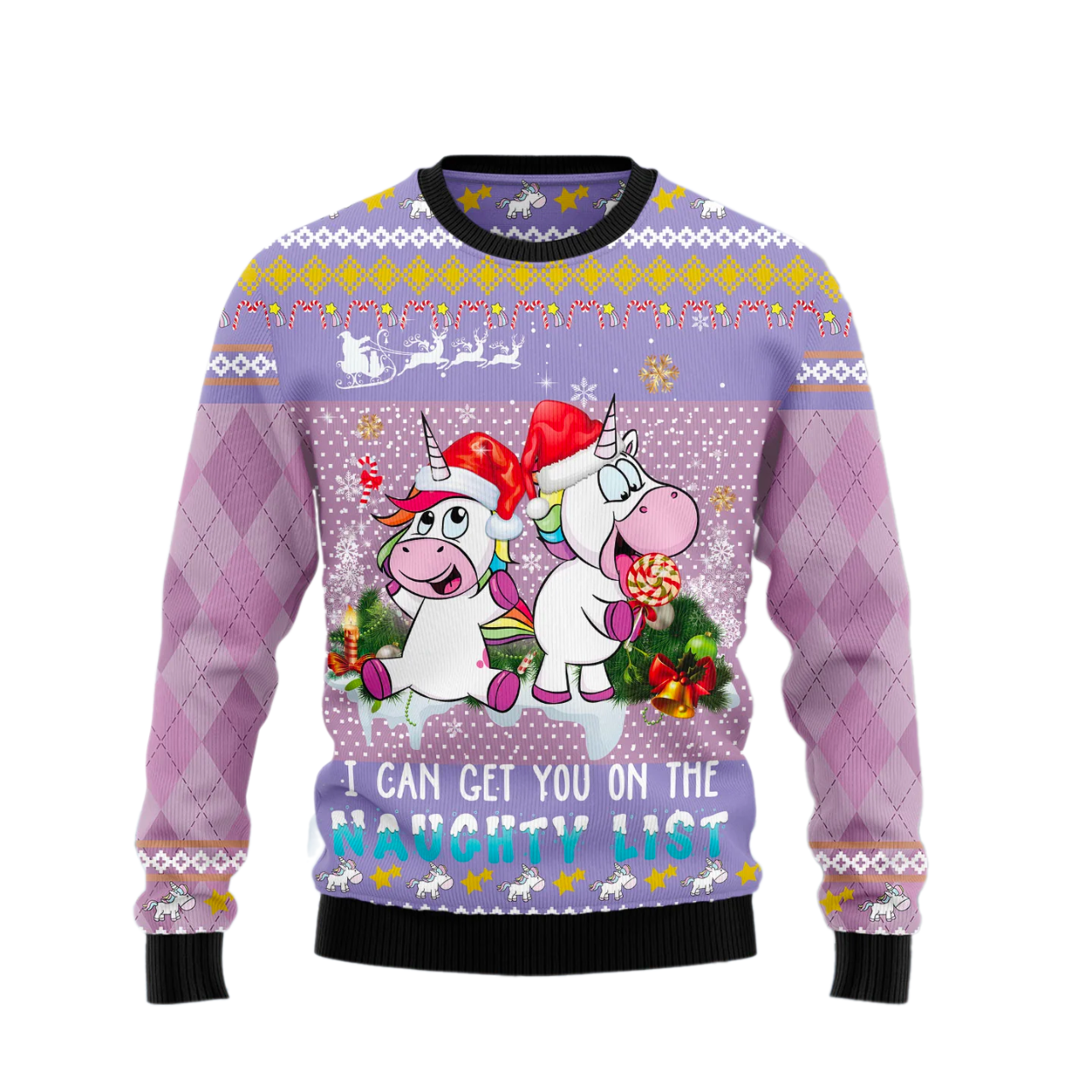 Unicorn Naughty List Ugly Christmas Sweater For Men & Women Christmas Gift Sweater US2490 - WeCustomit