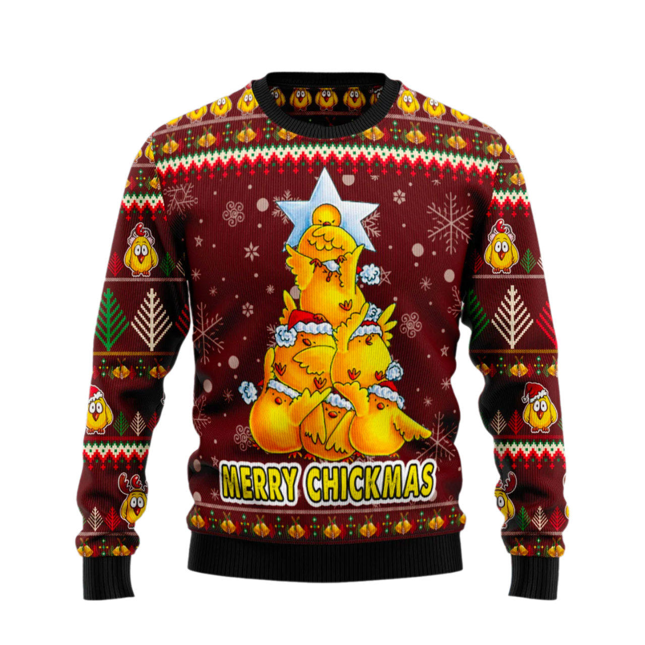 Merry Chickmas Ugly Christmas Sweater For Men & Women Christmas Gift Sweater US2709 - WeCustomit